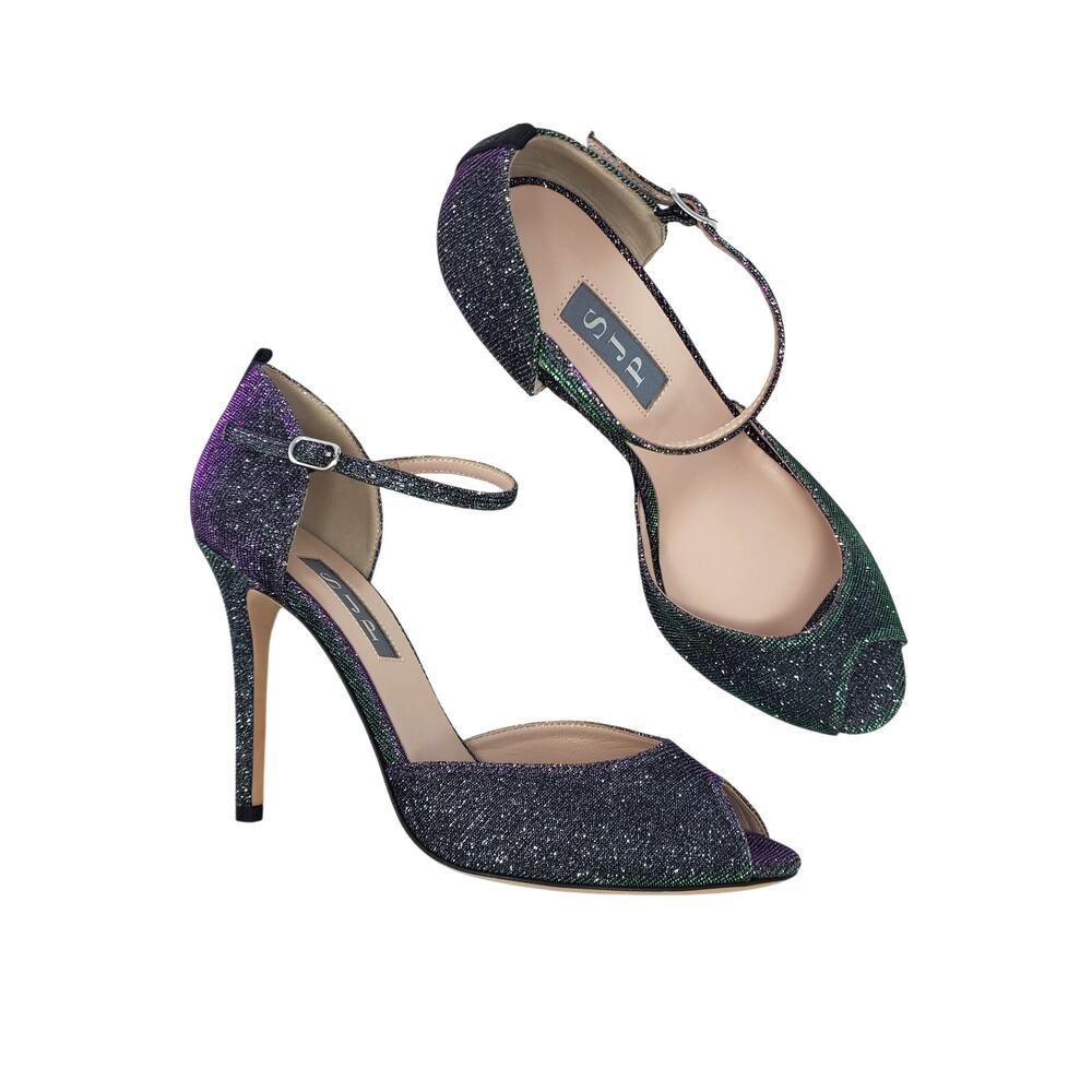 SJP by Sarah Jessica Parker Ursula Iridescent Glitter D'Orsay Pump Size 36.5